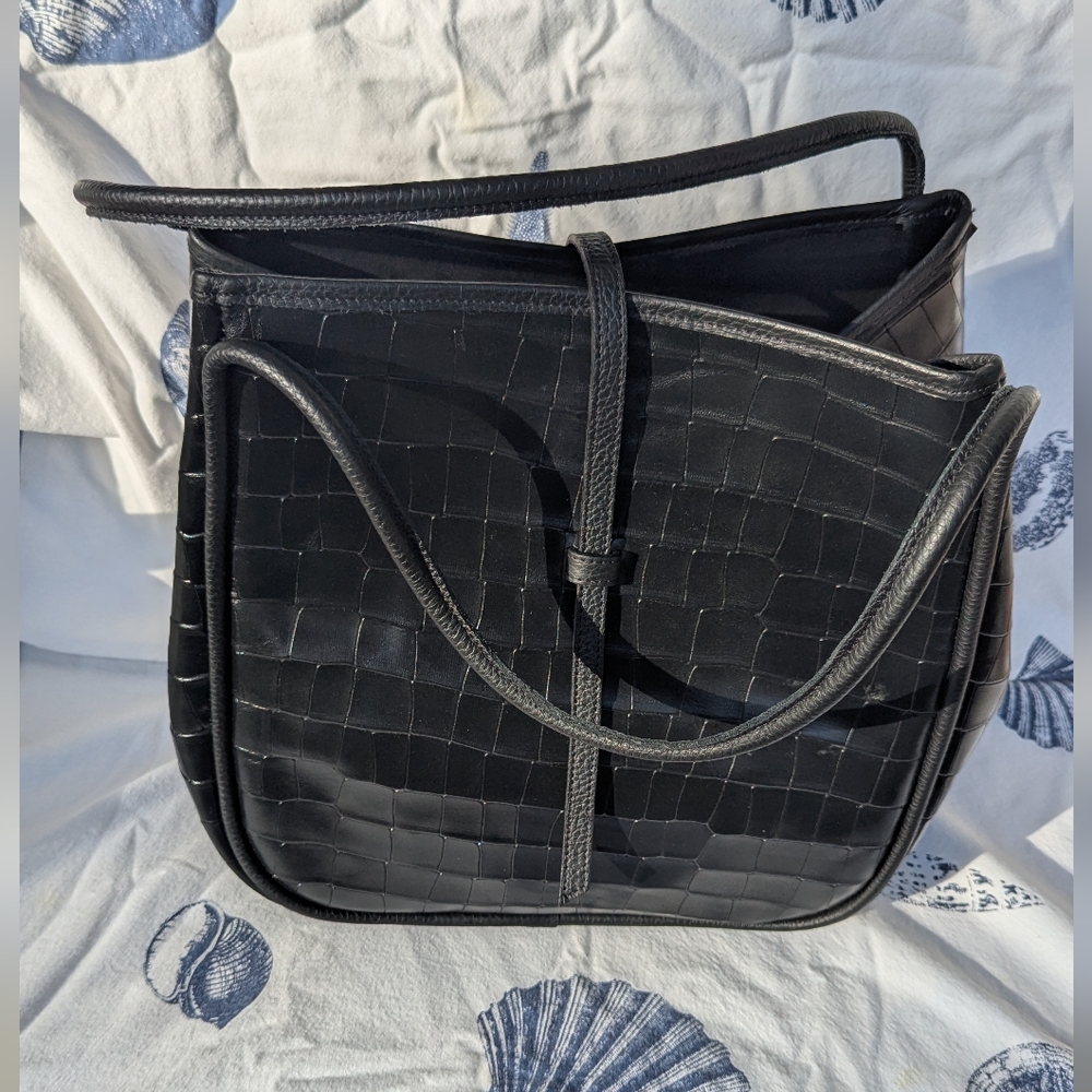Oliveve Leather Hobo Tote Black Like New